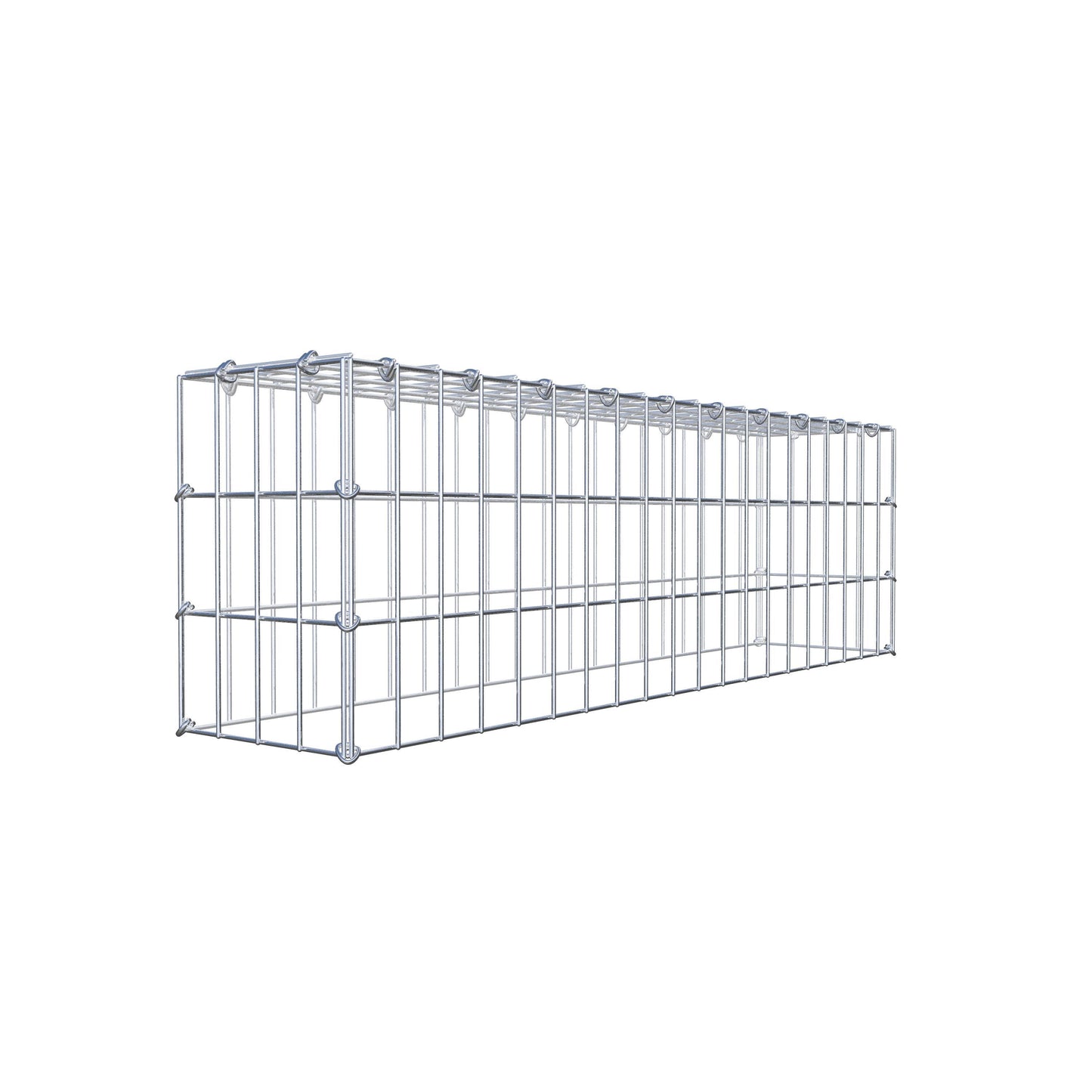 Gavión complementario de tipo 3 100 cm x 30 cm x 20 cm (largo x alto x fondo), malla 5 cm x 10 cm, anillo en C