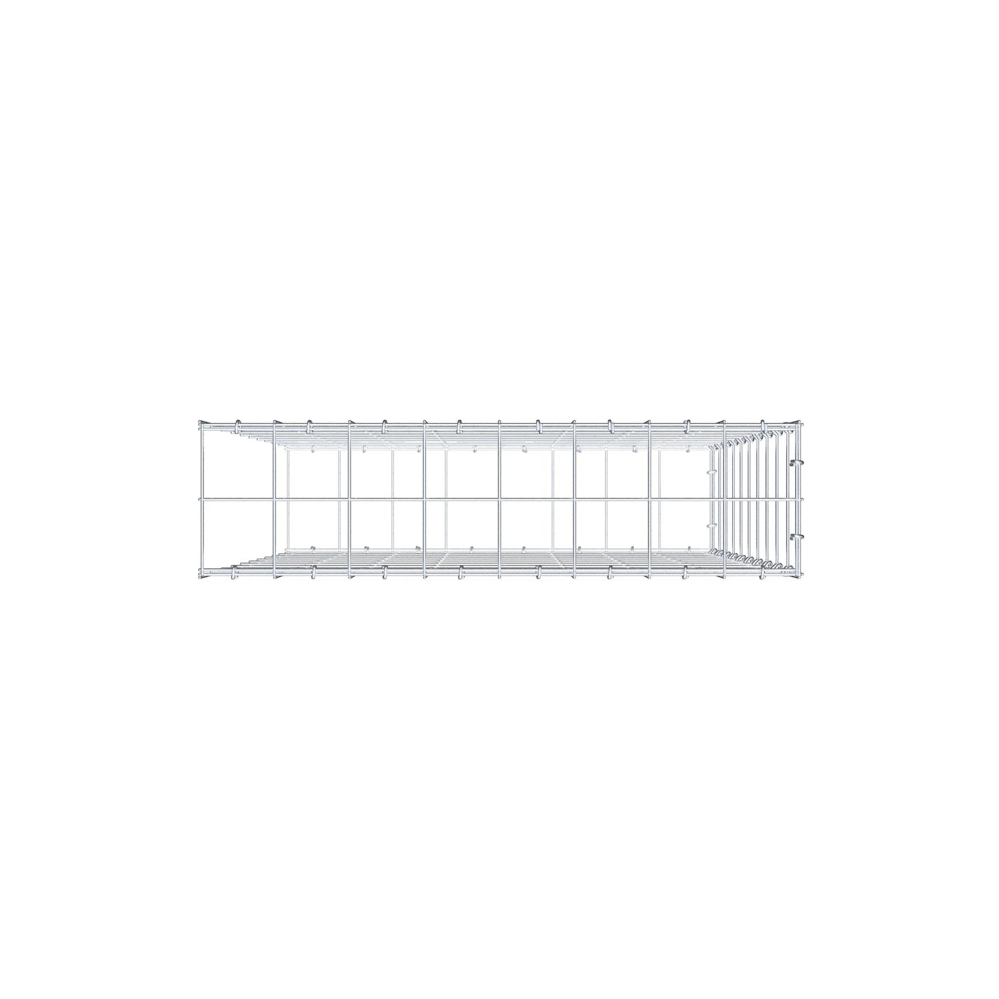 Monteret gabion type 2 100 cm x 80 cm x 20 cm (L x H x D), maskestørrelse 10 cm x 10 cm, C-ring
