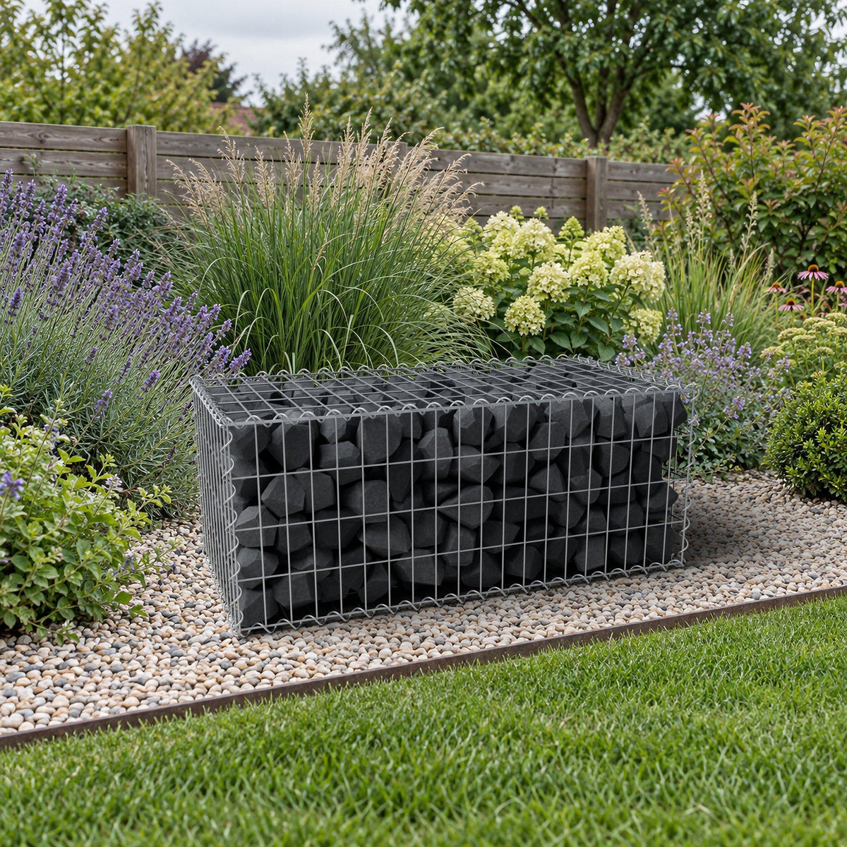 Gabione 100 cm x 40 cm x 50 cm (L x H x T), Maschenweite 5 cm x 10 cm, Spirale