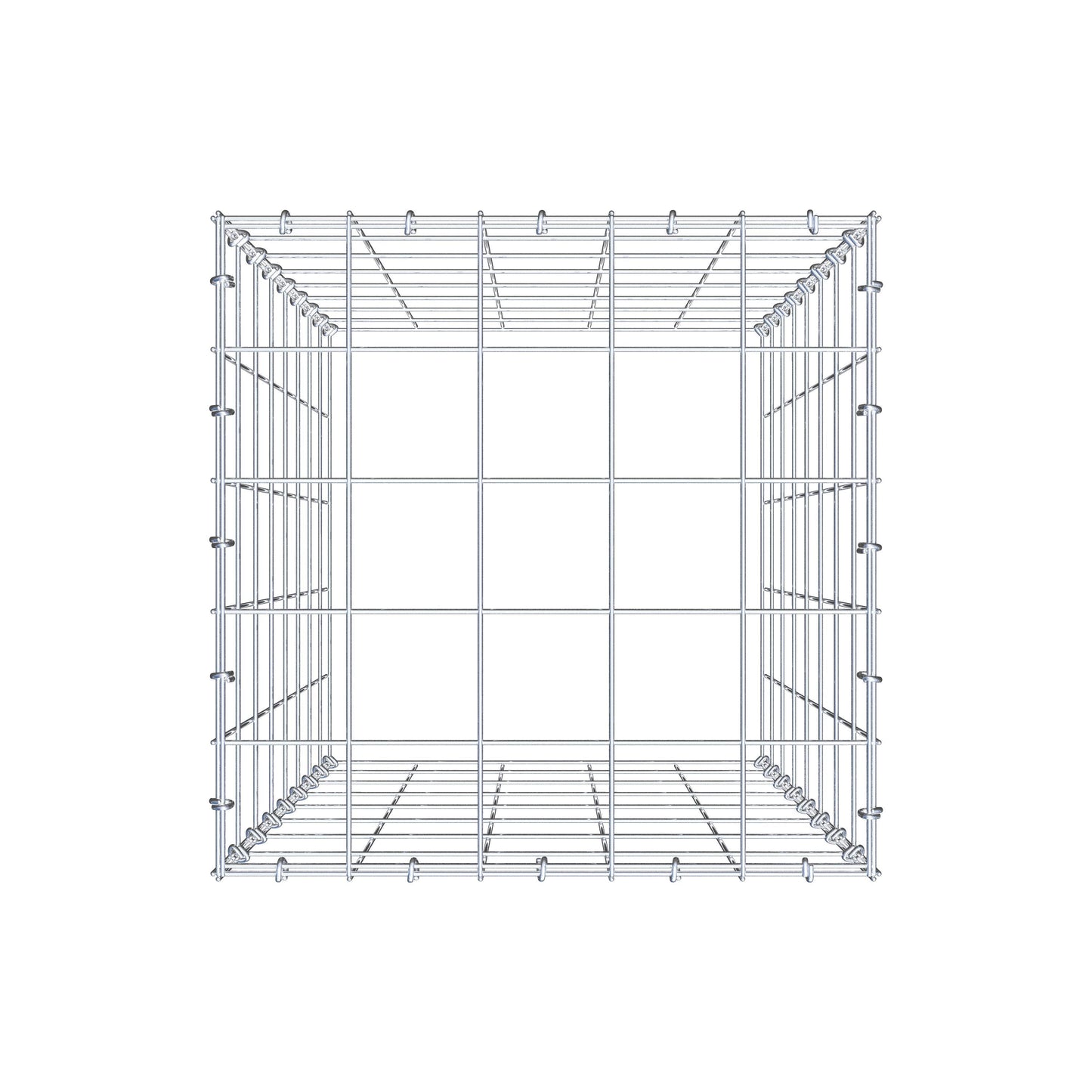 Mounted gabion type 3 80 cm x 50 cm x 50 cm (L x H x D), mesh size 10 cm x 10 cm, C-ring