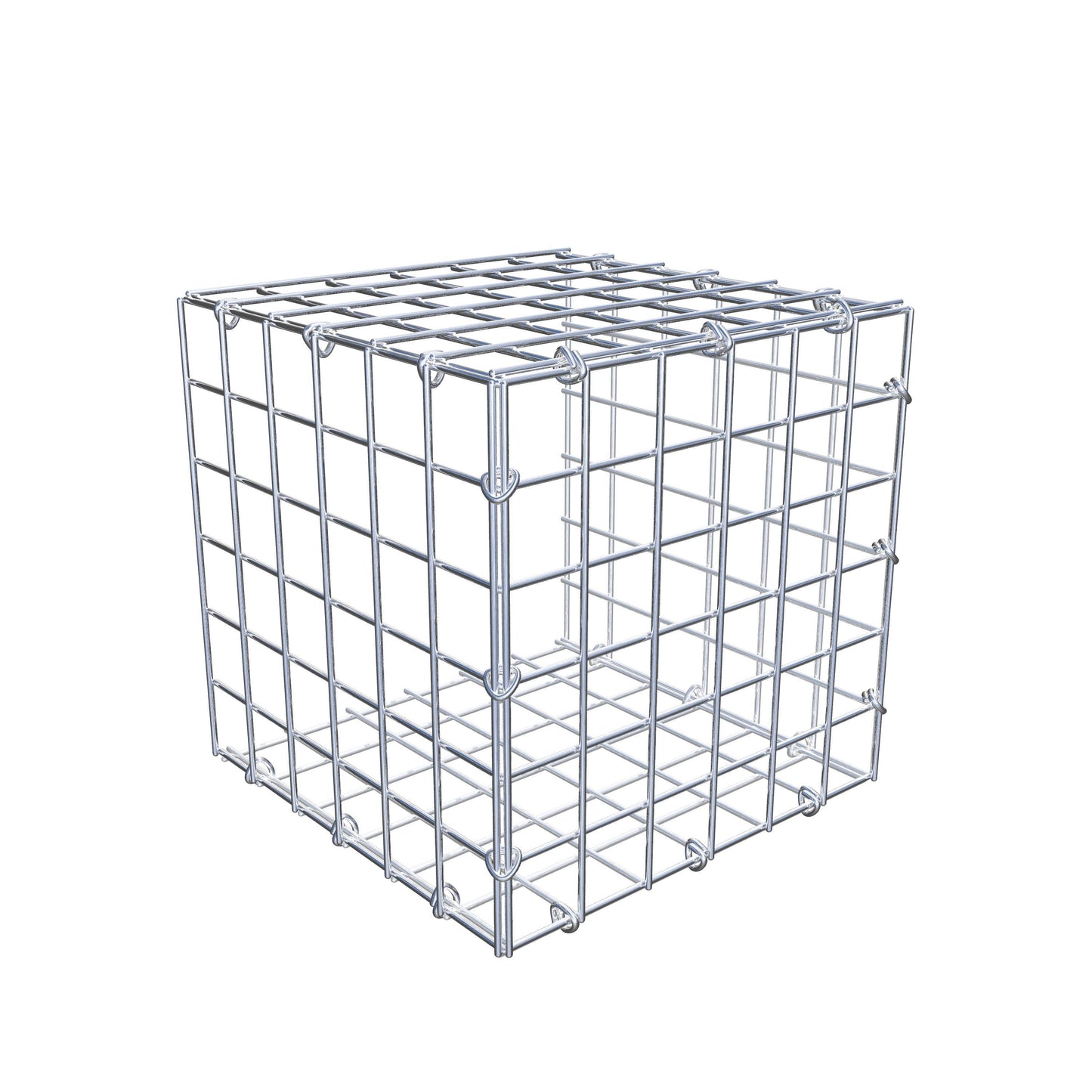 Opbouw schanskorf type 2 30 cm x 30 cm x 30 cm (L x H x D), maaswijdte 5 cm x 5 cm, C-ring