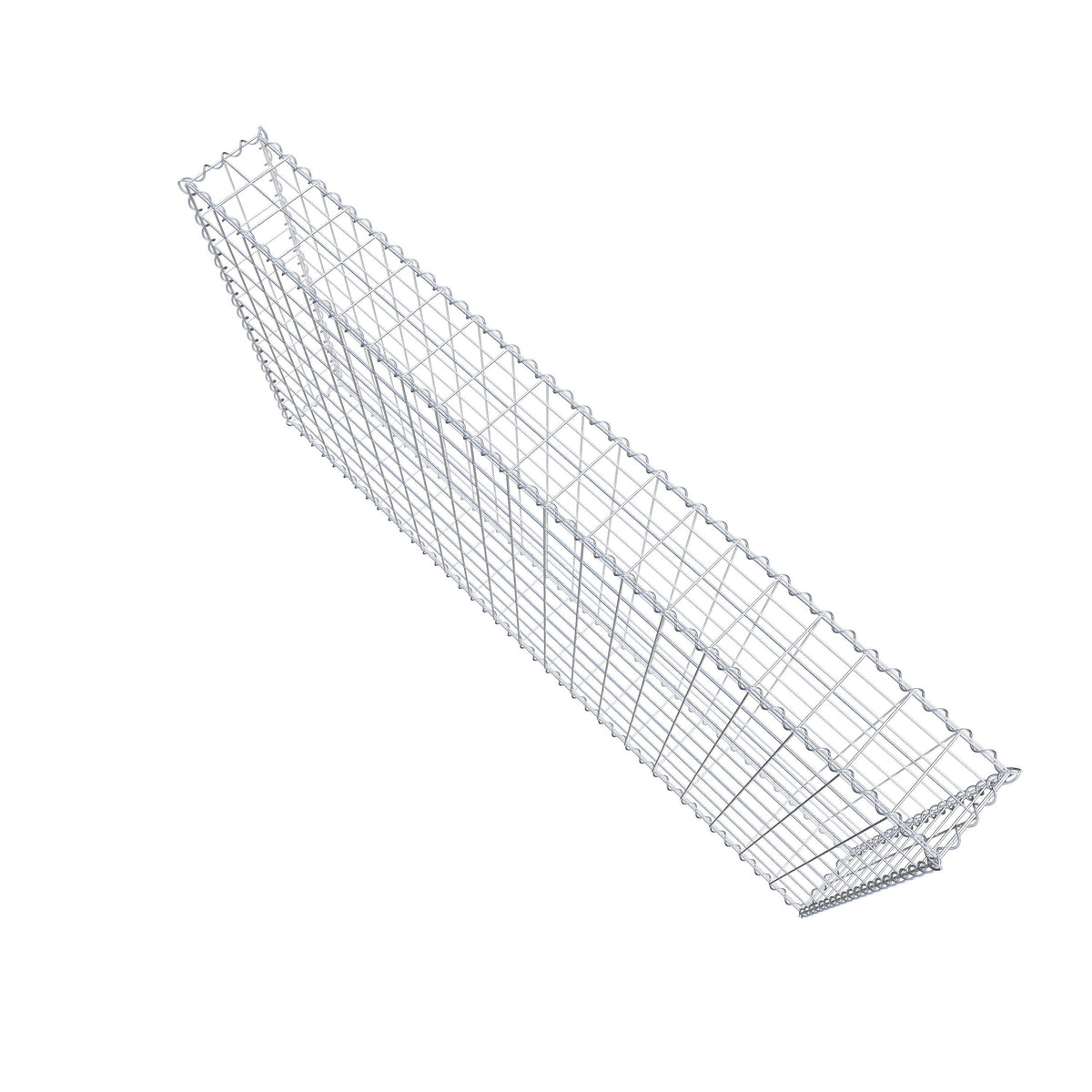 Gavión 200 cm x 100 cm x 20 cm (largo x alto x fondo), malla 10 cm x 10 cm, en espiral