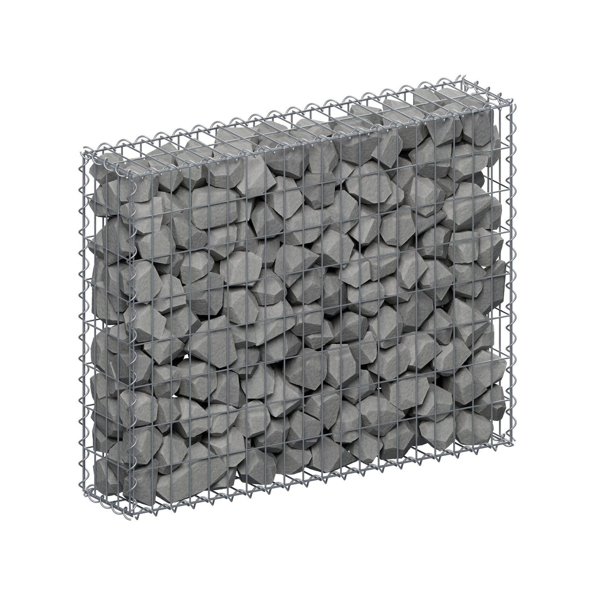 Gabion 100 cm x 80 cm x 20 cm (L x H x D), maskestørrelse 5 cm x 10 cm, spiral