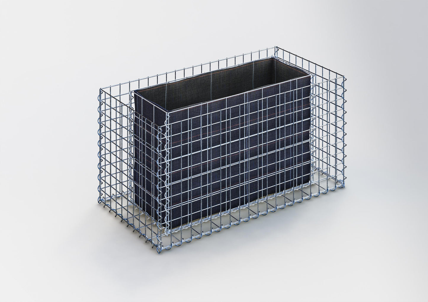 Lecho elevado rectangular 100 cm x 50 cm x 50 cm (L x A x P), malla 5 x 5 cm, espesor de pared 10 cm