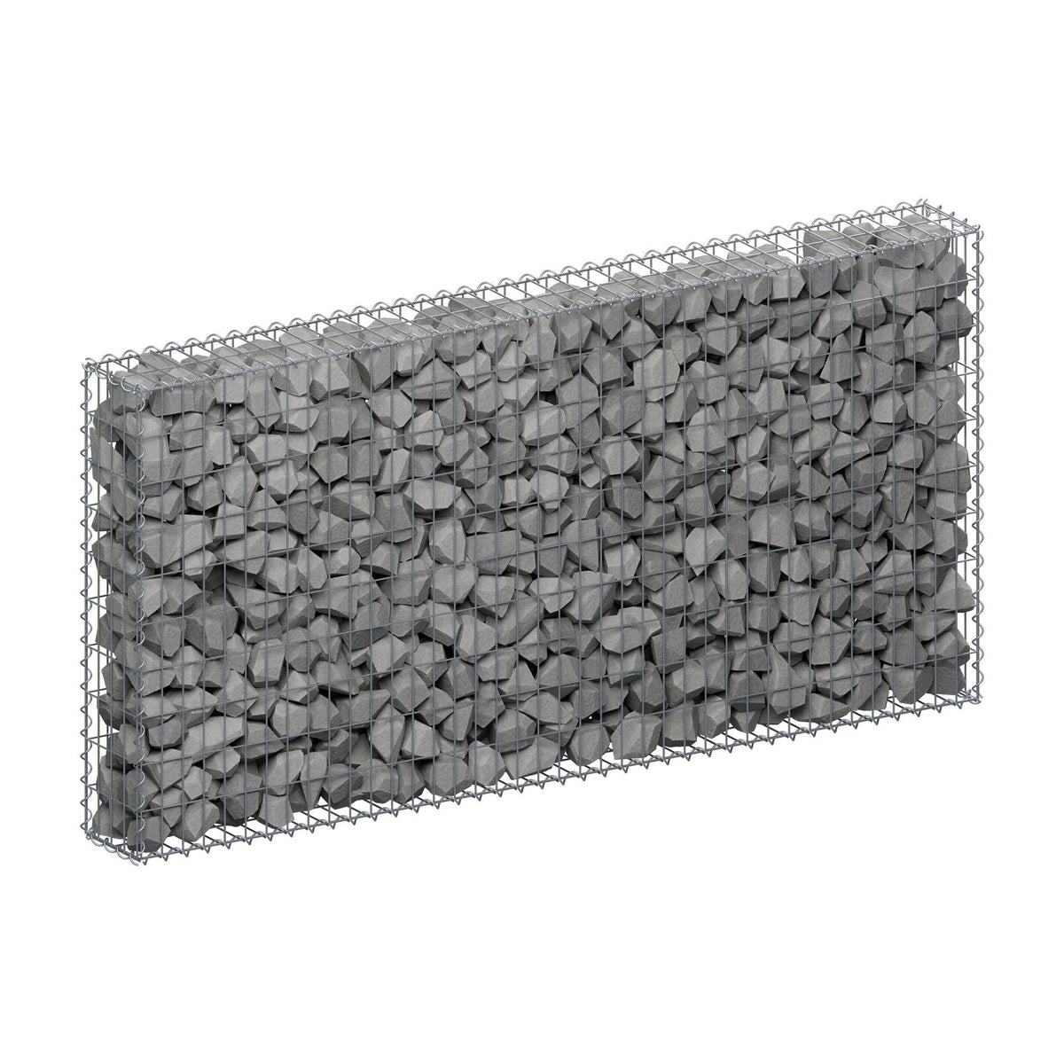 Gavión 200 cm x 100 cm x 20 cm (L x A x P), malla 5 cm x 10 cm, espiral