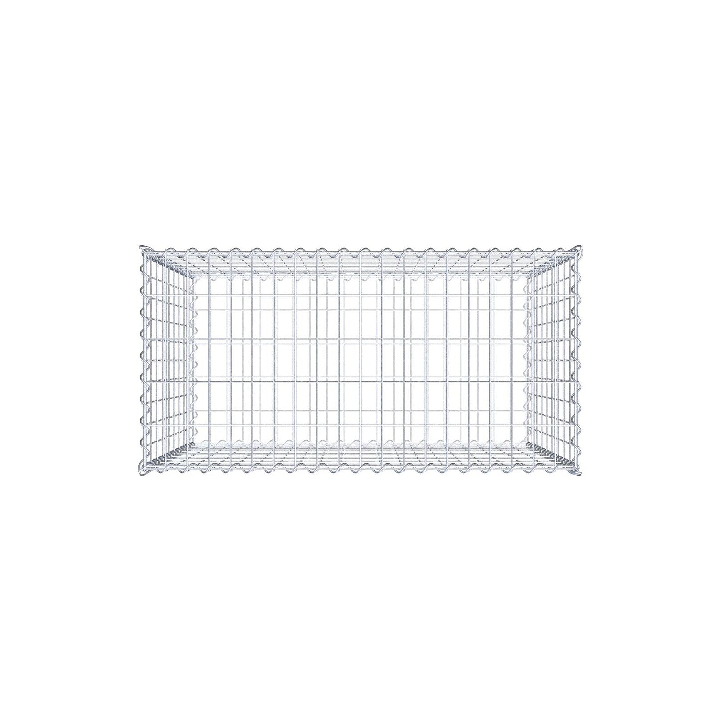 Gabion 100 cm x 90 cm x 50 cm (L x H x D), maskestørrelse 5 cm x 10 cm, spiral
