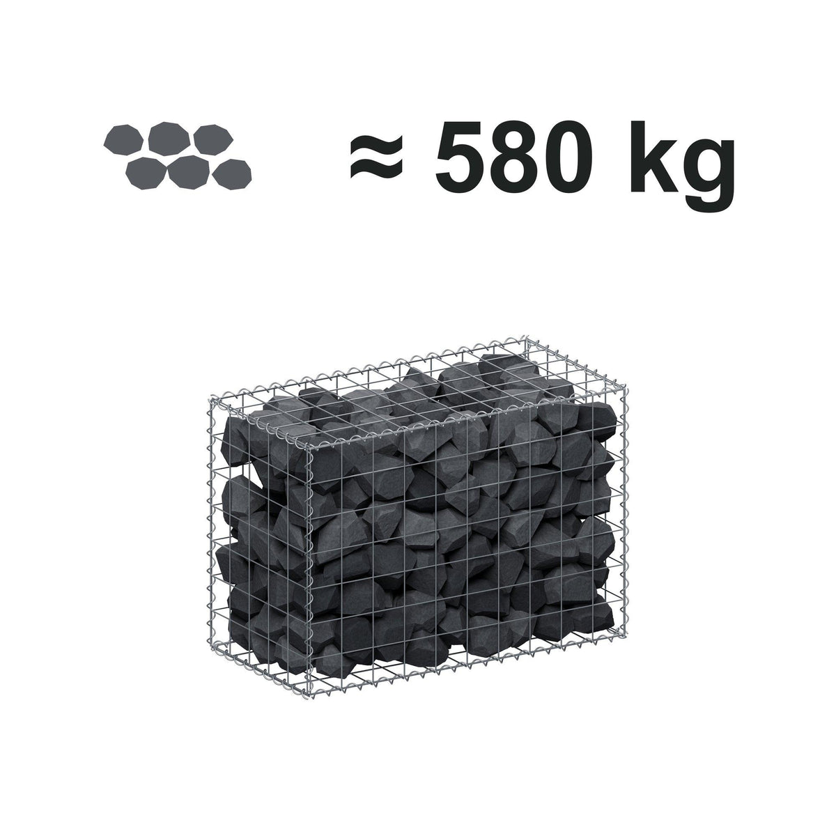 Gabion 100 cm x 70 cm x 50 cm (L x H x D), mesh size 10 cm x 10 cm, spiral