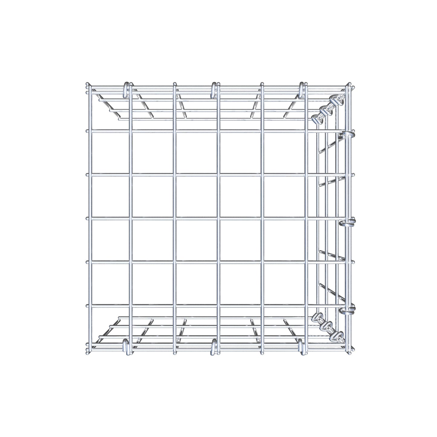 Opbouw schanskorf type 4 30 cm x 30 cm x 30 cm (L x H x D), maaswijdte 5 cm x 10 cm, C-ring