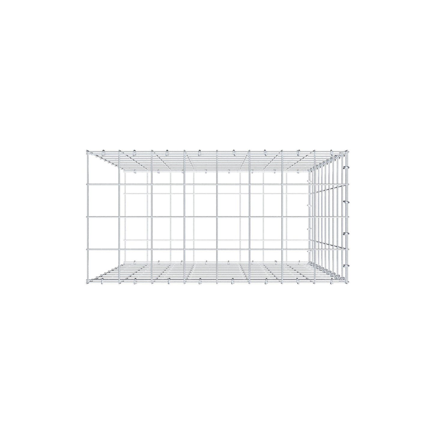 Gabbione aggiuntivo di tipo 2 100 cm x 80 cm x 40 cm (L x H x P), maglia 10 cm x 10 cm, anello a C