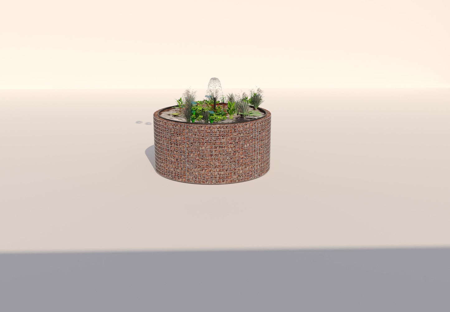 Gabion raised pond round, outer diameter 172 cm, height 80 cm, mesh size 5 x 5 cm, wall thickness 15 cm