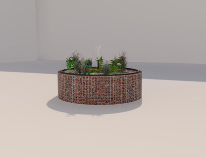 Gabion raised pond, round, outer diameter 172 cm, height 50 cm, mesh size 5 x 5 cm, wall thickness 15 cm
