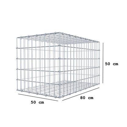 Schanskorf 80 cm x 50 cm x 50 cm (L x H x D), maaswijdte 5 x 10 cm, spiraalring