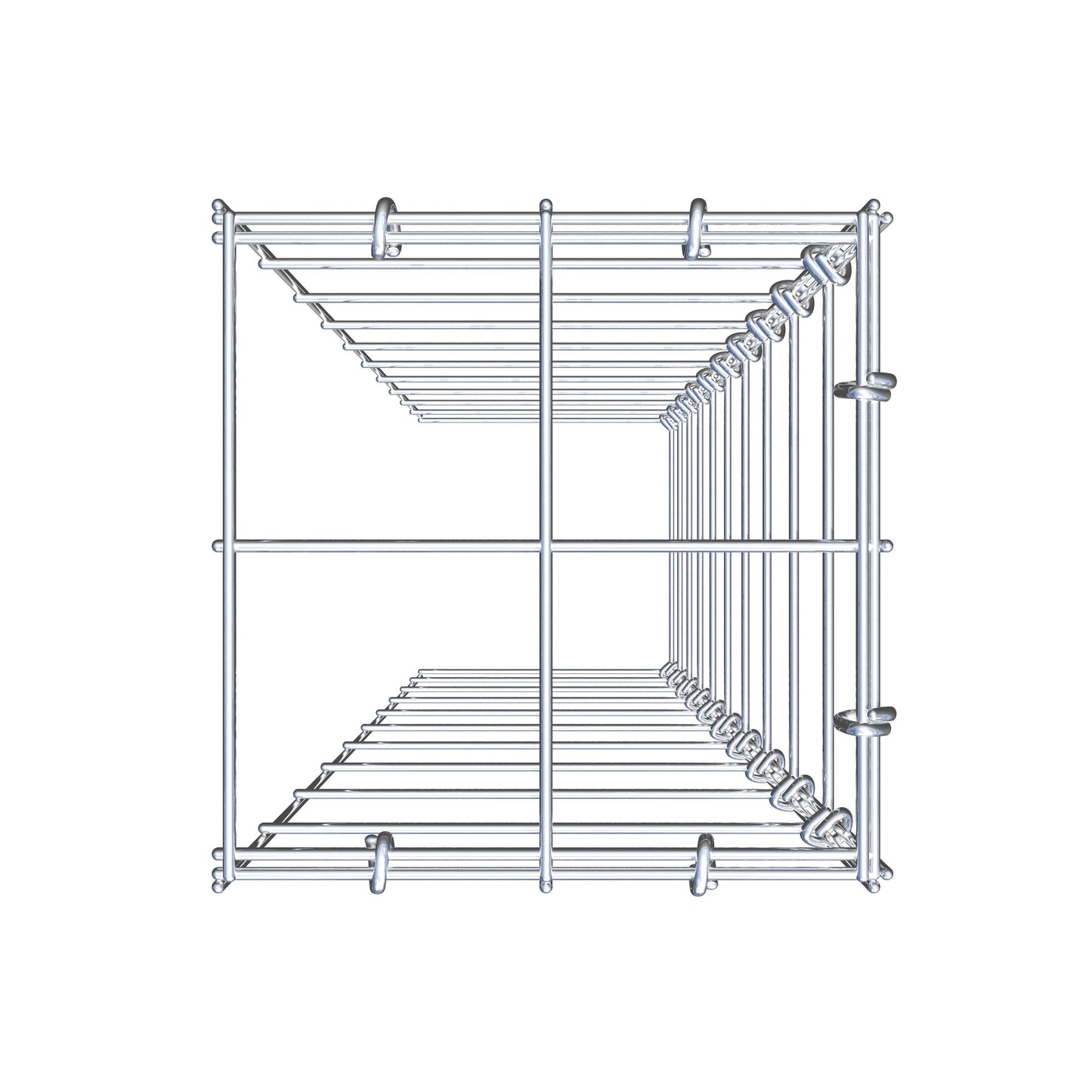 Type 4 oplegkorf 100 cm x 20 cm x 20 cm (L x H x D), maaswijdte 10 cm x 10 cm, C-ring
