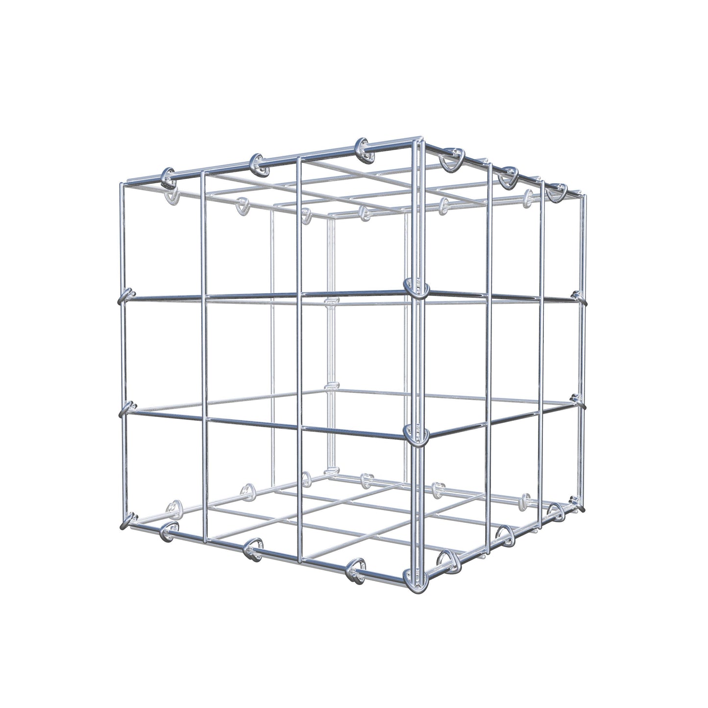 Gabion 30 cm x 30 cm x 30 cm (L x H x D), maskestørrelse 10 cm x 10 cm, C-ring