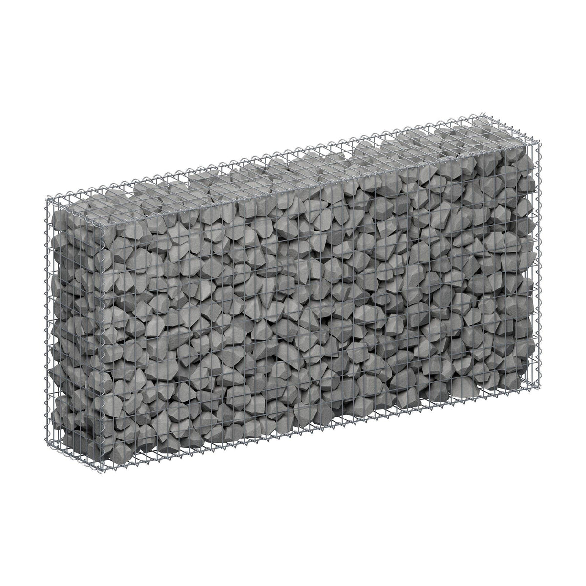 Gabion 200 cm x 100 cm x 40 cm (L x H x D), maskestørrelse 5 cm x 10 cm, spiral