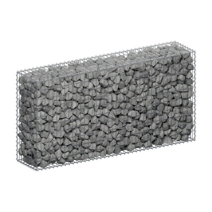 Gabion 200 cm x 100 cm x 40 cm (L x H x D), maskestørrelse 5 cm x 10 cm, spiral