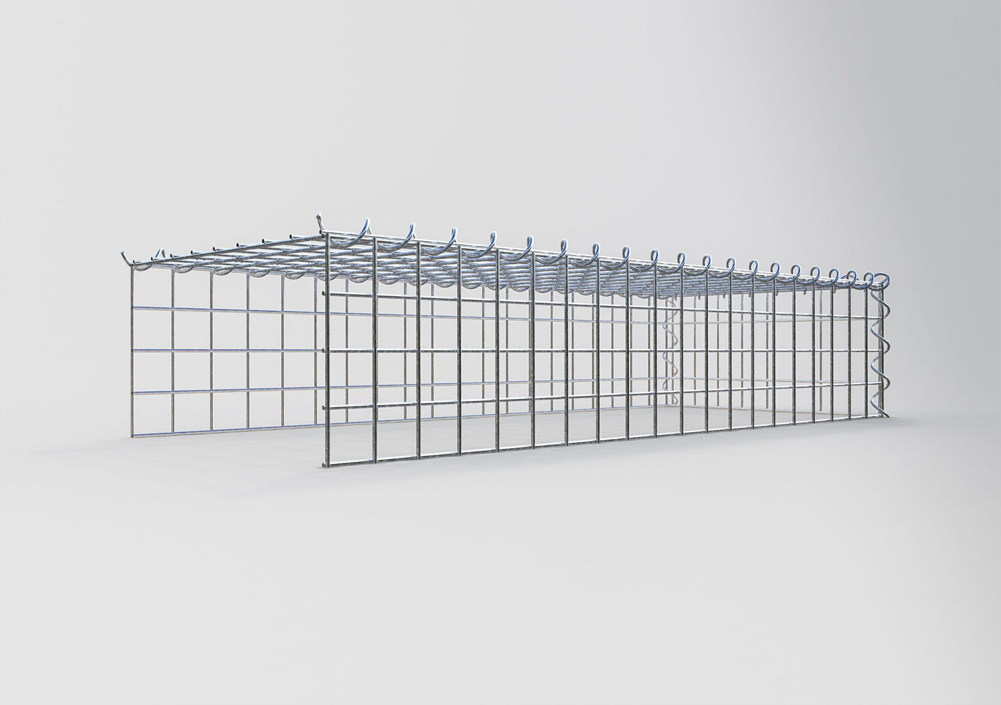 Gabion rapporté type 4 100 cm x 20 cm x 40 cm (L x H x P), mailles 5 cm x 5 cm, spirale