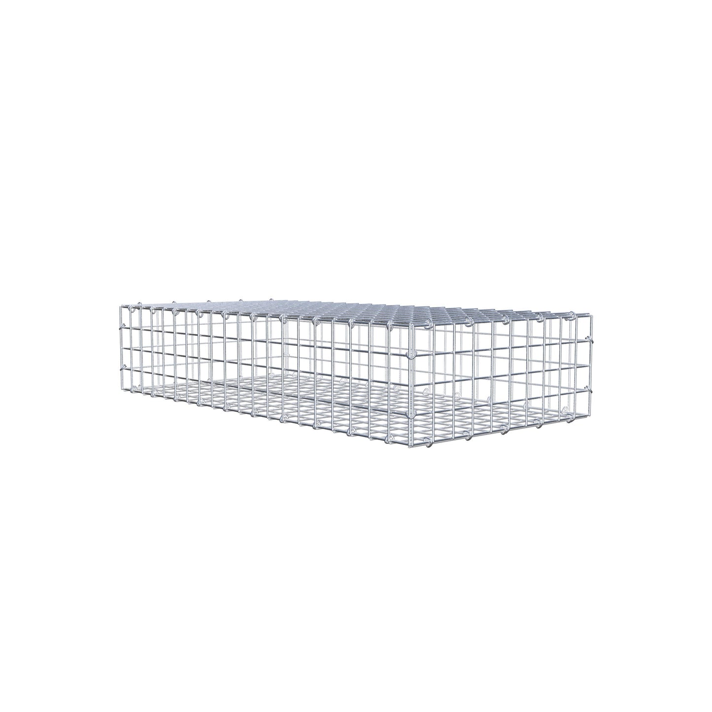 Gabbione 100 cm x 20 cm x 50 cm (L x H x P), maglia 5 cm x 5 cm, anello a C