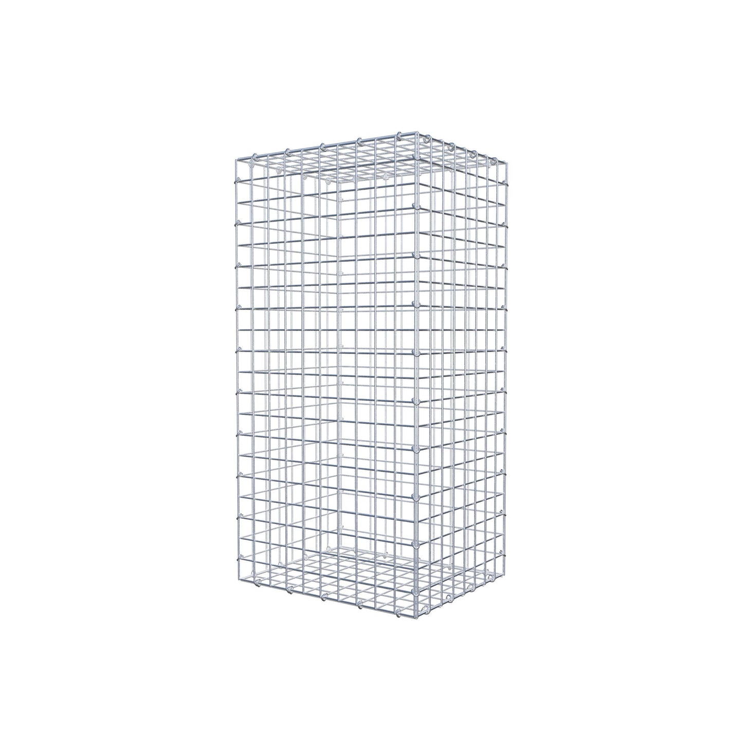Gavión 100 cm x 40 cm x 50 cm (L x A x P), malla 5 cm x 5 cm, anillo en C
