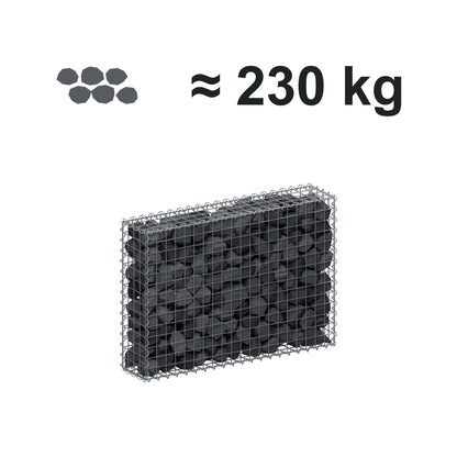 Gabion 100 cm x 70 cm x 20 cm (L x H x D), maskstorlek 5 cm x 5 cm, spiral