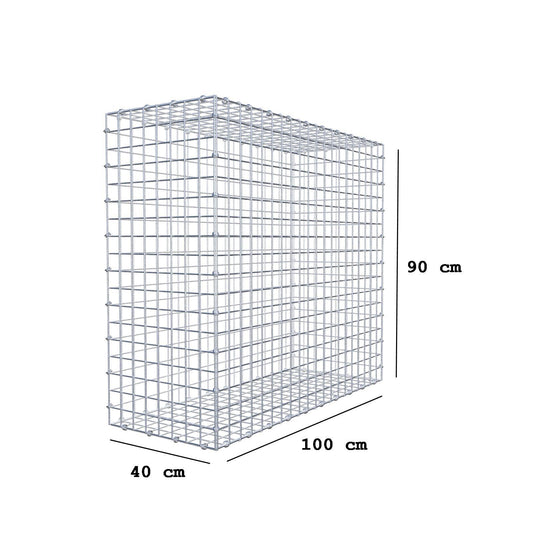 Gabião 100 cm x 90 cm x 40 cm (C x A x P), malhagem 5 x 5 cm, anel espiral