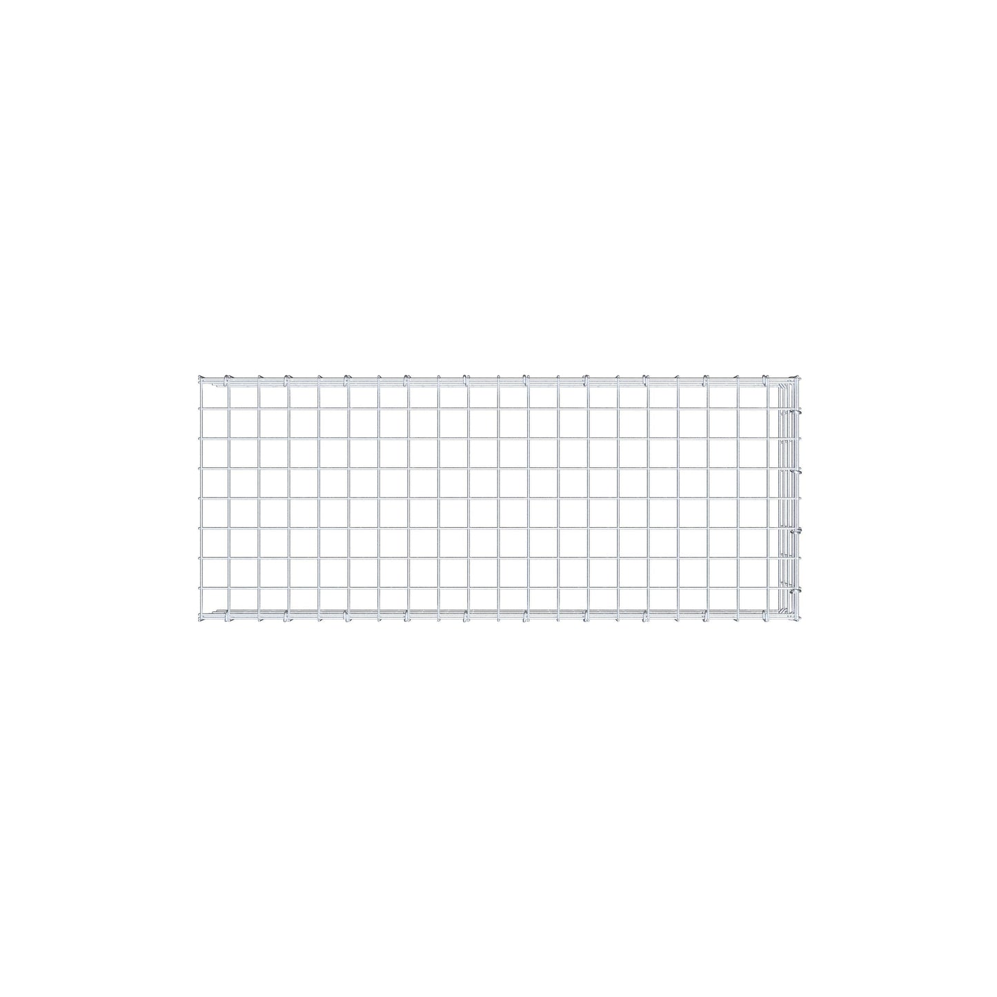Typ 4 påbyggnadsgabion 100 cm x 20 cm x 40 cm (L x H x D), maskstorlek 5 cm x 5 cm, C-ring