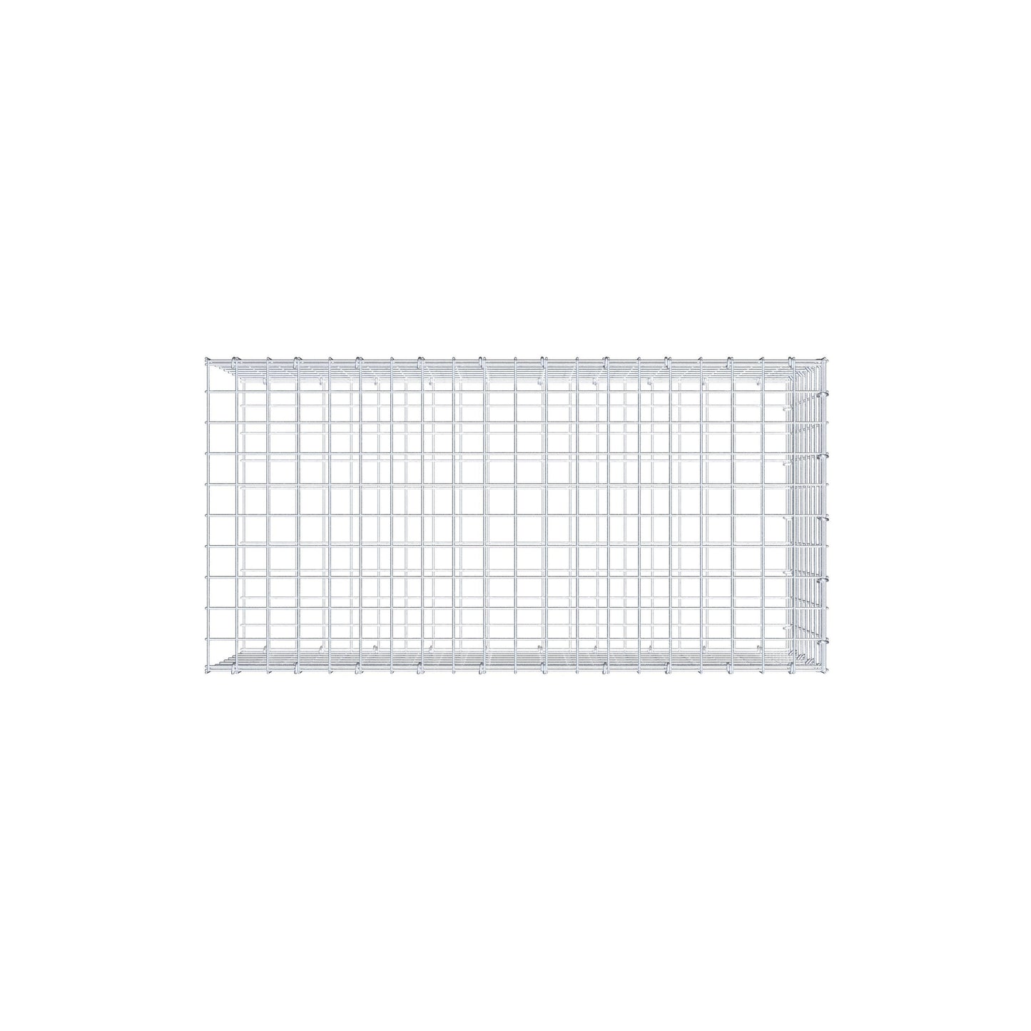 Gavión complementario de tipo 2 100 cm x 40 cm x 50 cm (largo x alto x fondo), malla 5 cm x 5 cm, anillo en C