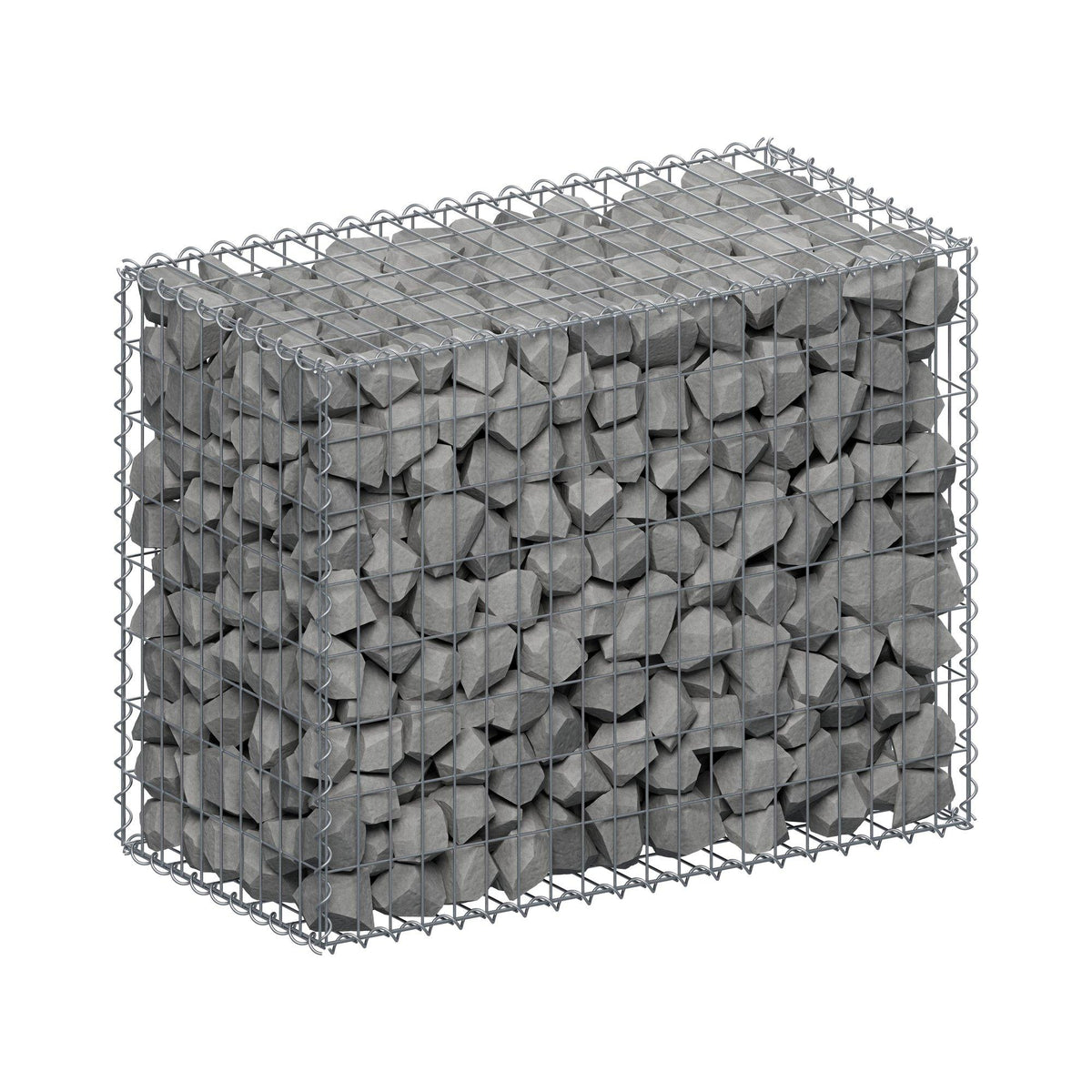 Gabion 100 cm x 80 cm x 50 cm (L x H x D), mesh size 5 cm x 10 cm, spiral