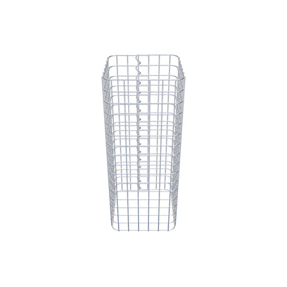 Schanskorfzuil, hoekig 32 cm x 32 cm, 80 cm hoog, MW 5 cm x 5 cm