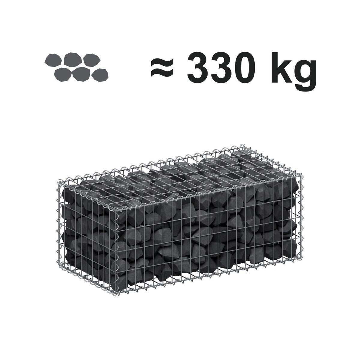 Gabione 100 cm x 40 cm x 50 cm (L x H x T), Maschenweite 5 cm x 10 cm, Spirale