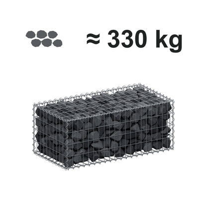 Gabione 100 cm x 40 cm x 50 cm (L x H x T), Maschenweite 5 cm x 10 cm, Spirale