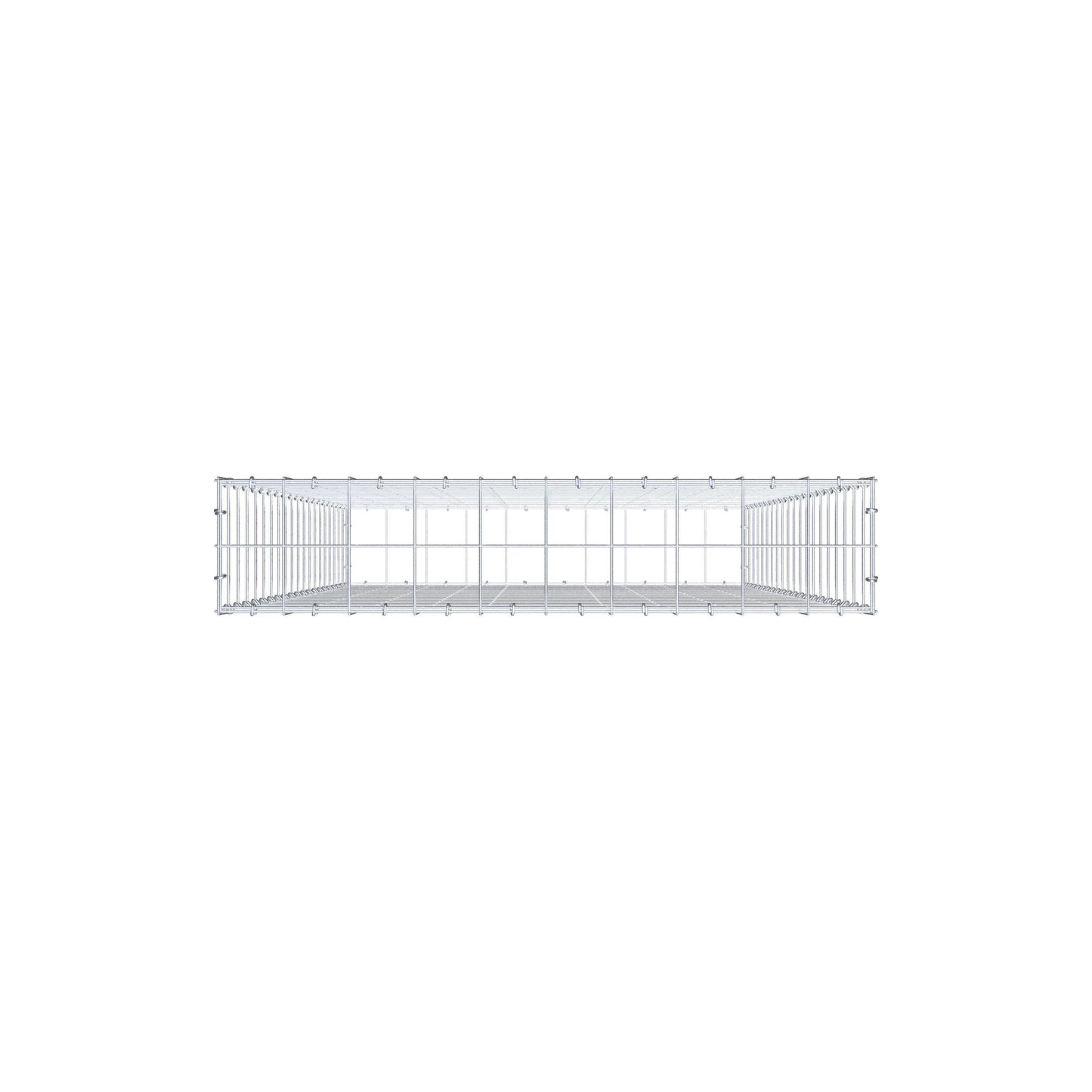 Gavión 200 cm x 100 cm x 20 cm (L x A x P), malla 10 cm x 10 cm, anillo en C