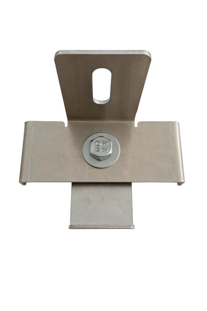Morsetto con supporto per recinzione Misura della rete 10 x 10 cm, alluminio