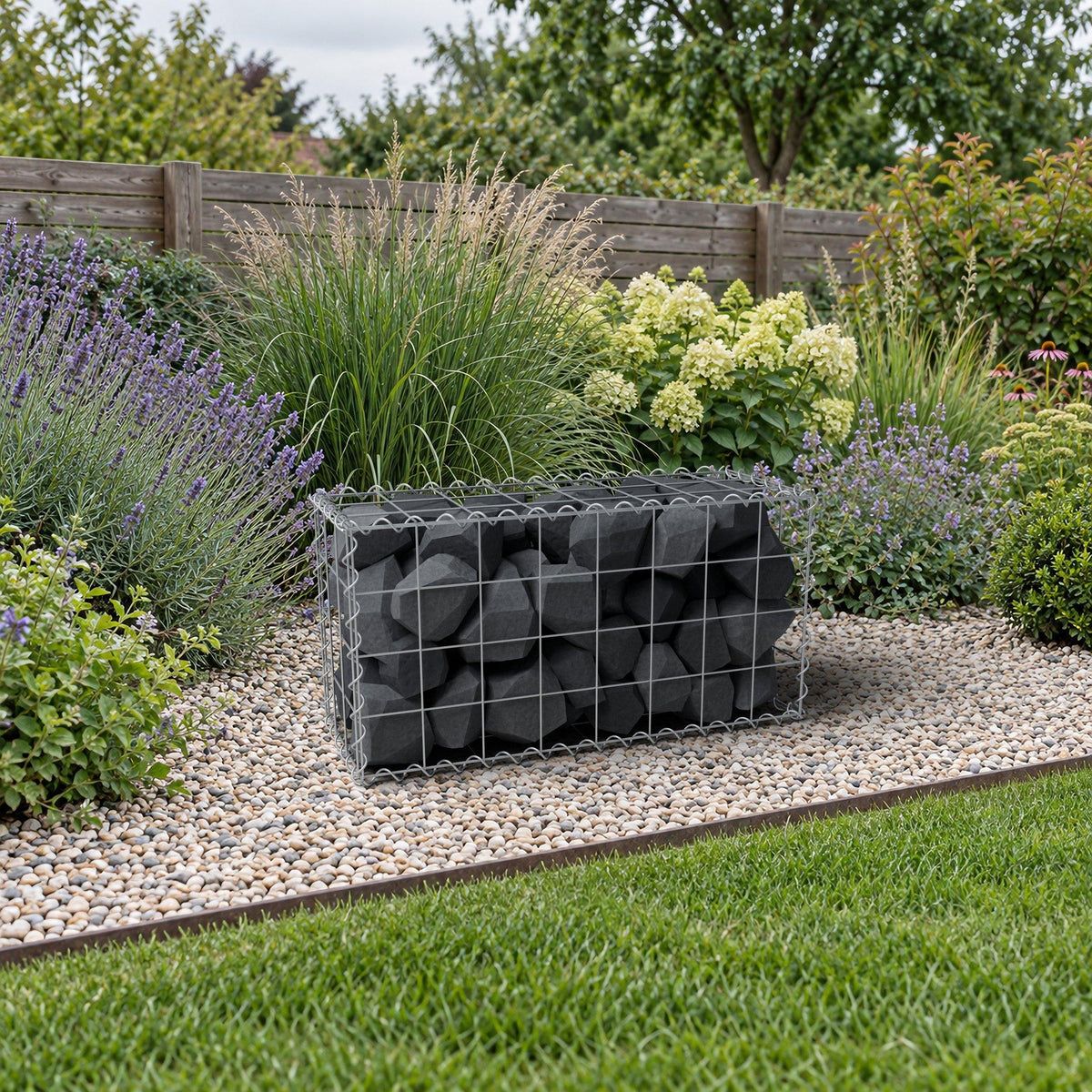 Gabion 80 cm x 40 cm x 30 cm (L x H x D), mesh size 10 cm x 10 cm, spiral