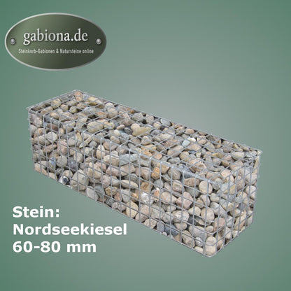 Thermisch verzinkte schanskorf 102 cm x 32 cm x 32 cm, maaswijdte 5 cm x 5 cm, volledig gelast