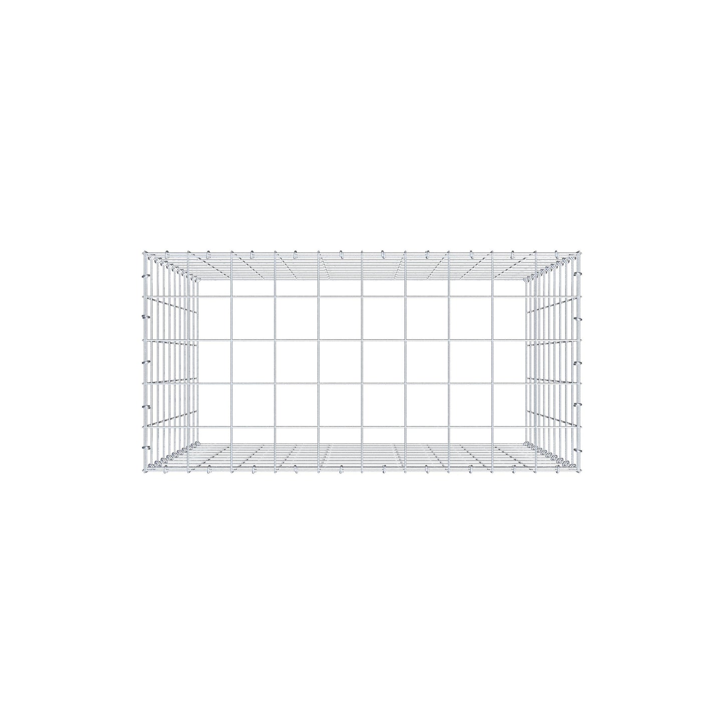 Gabião Tipo 3 100 cm x 100 cm x 50 cm (C x A x P), malhagem 10 cm x 10 cm, anel C