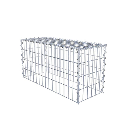 Opvokset gabion type 3 80 cm x 40 cm x 30 cm (L x H x D), maskestørrelse 5 cm x 10 cm, spiral