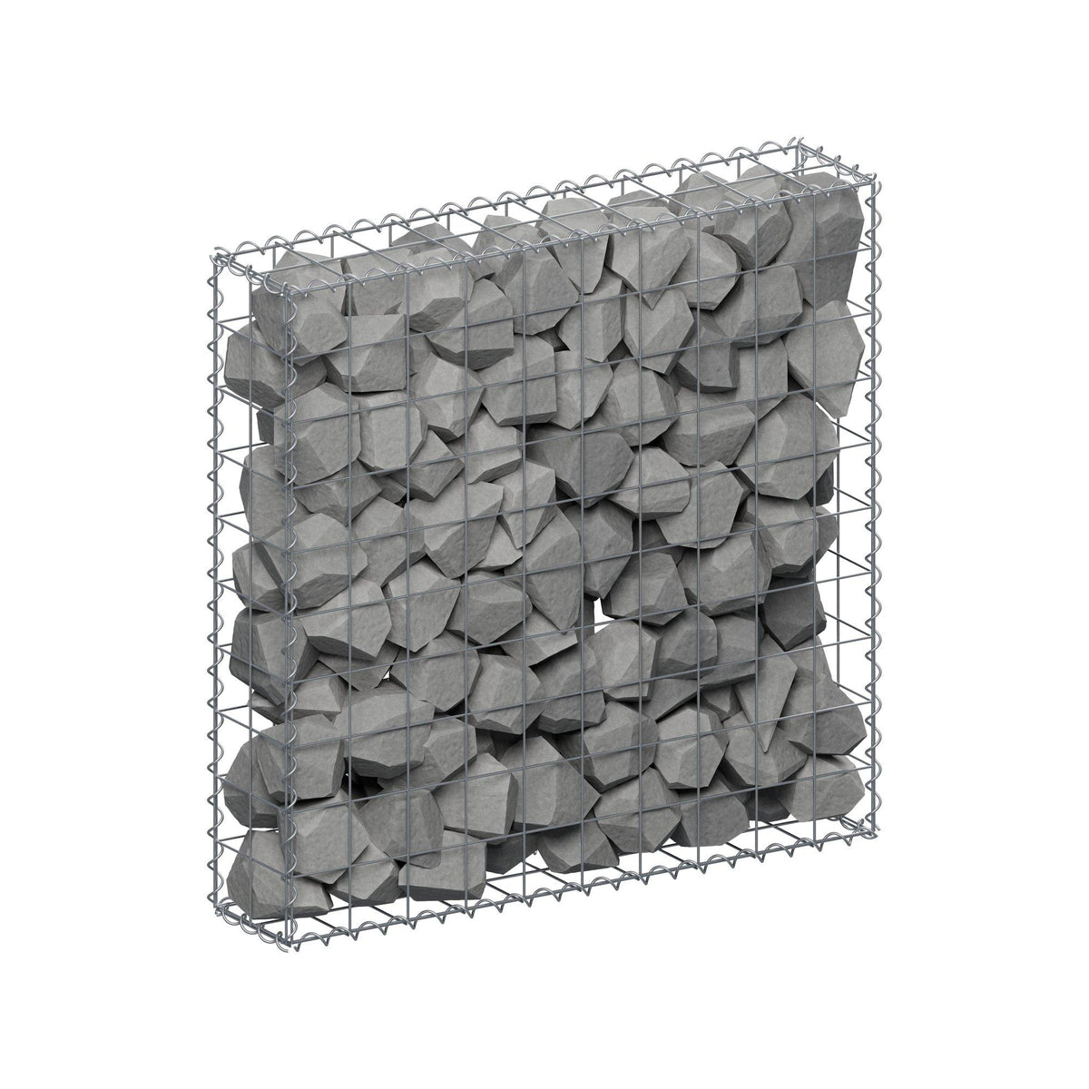 Gabione 100 cm x 100 cm x 20 cm (L x H x T), Maschenweite 10 cm x 10 cm, Spirale