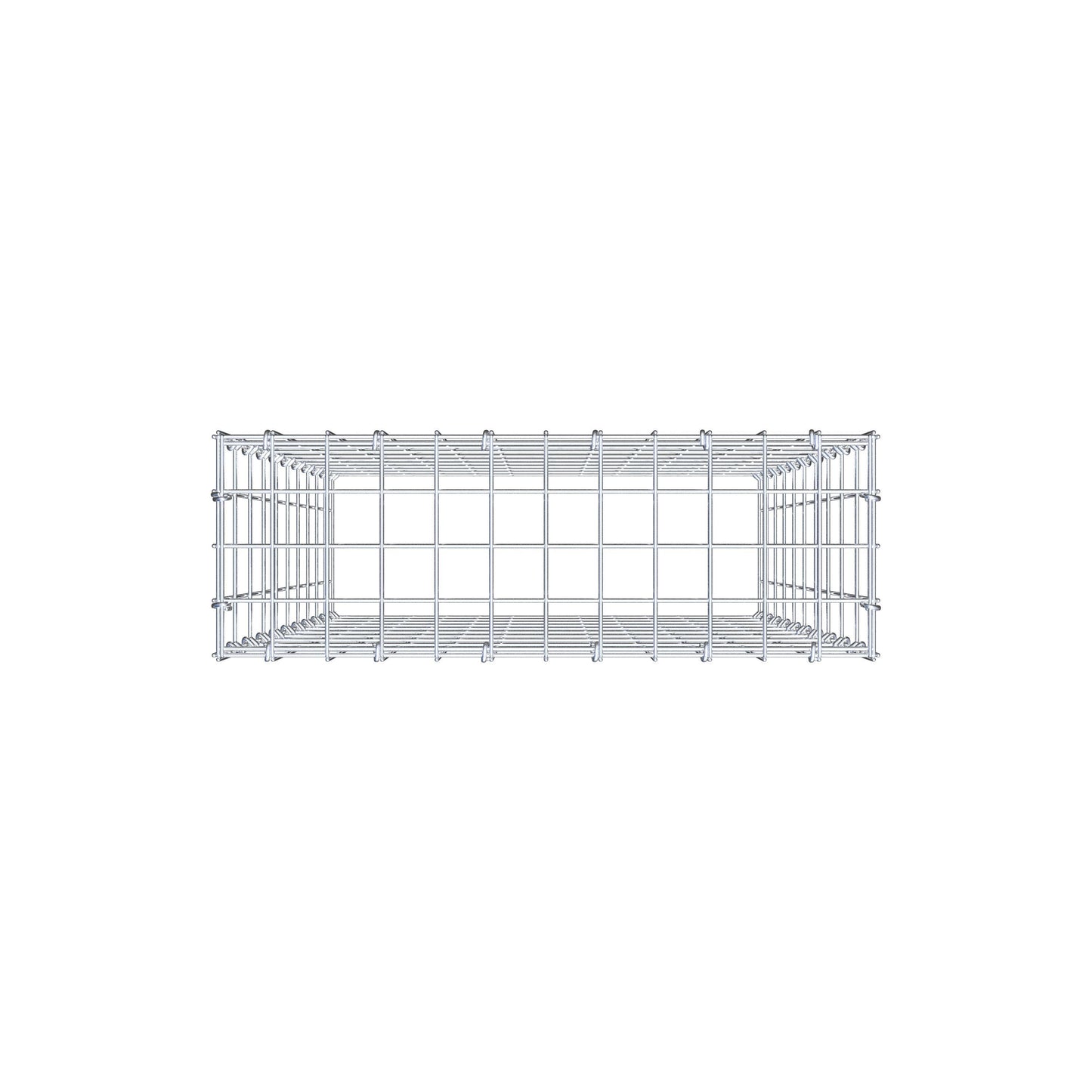 Gavión complementario de tipo 3 100 cm x 60 cm x 20 cm (largo x alto x fondo), malla 5 cm x 10 cm, anillo en C