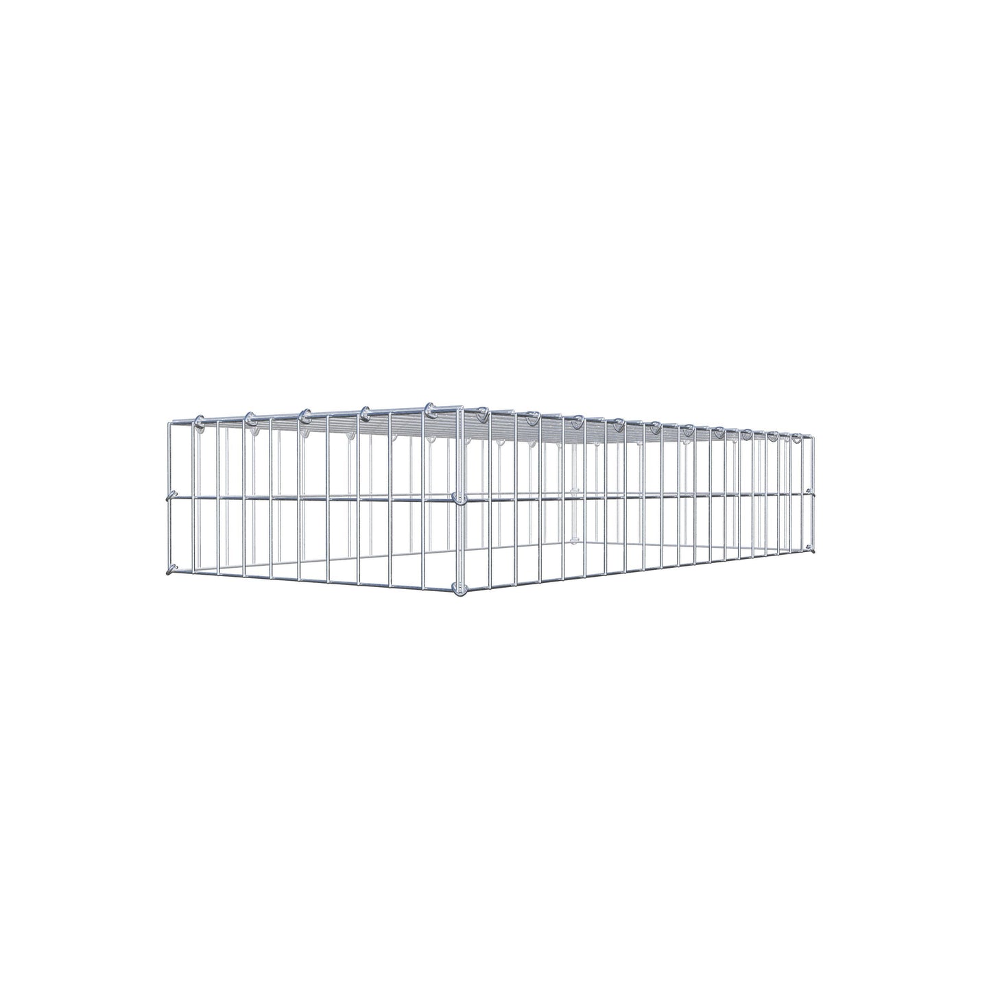 Gavión complementario de tipo 3 100 cm x 20 cm x 50 cm (largo x alto x fondo), malla 5 cm x 10 cm, anillo en C