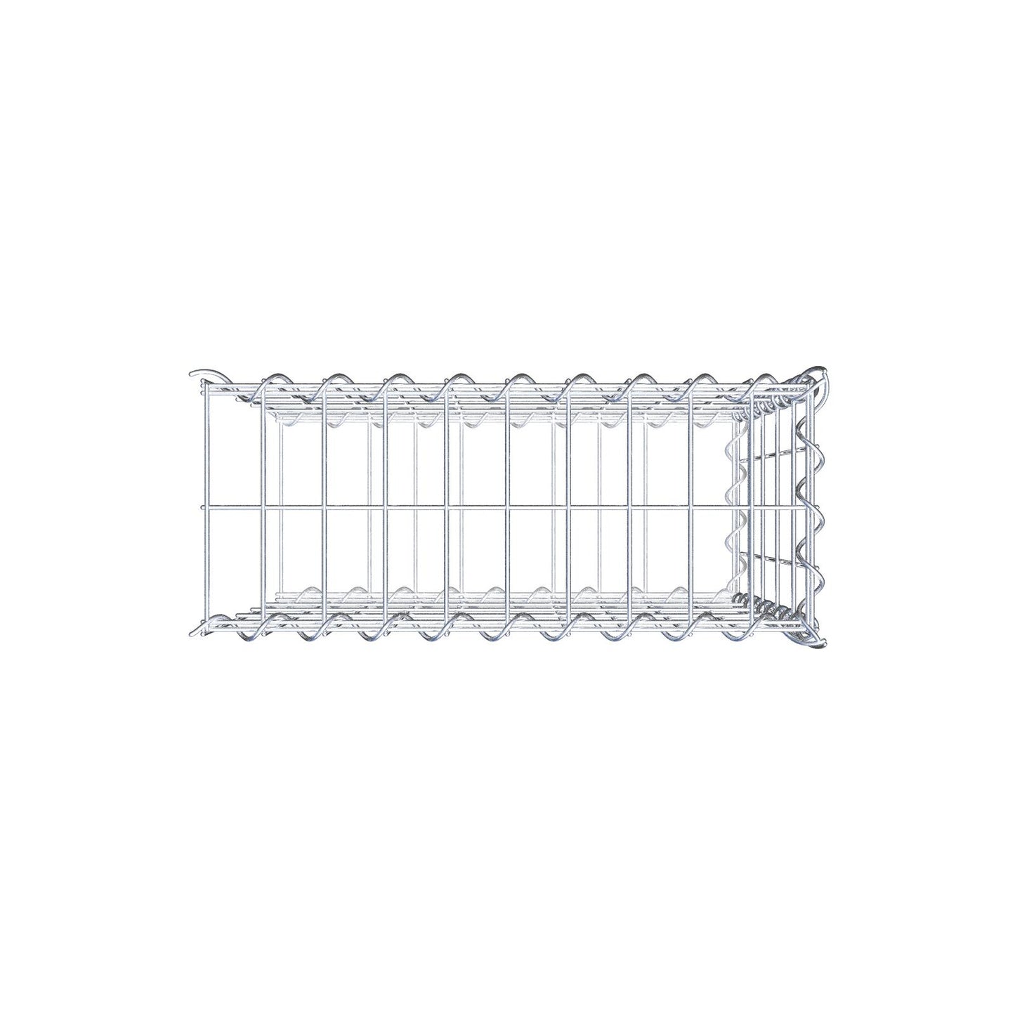 Gavión adulto tipo 2 50 cm x 50 cm x 20 cm (largo x alto x profundidad), tamaño de malla 5 cm x 10 cm, espiral