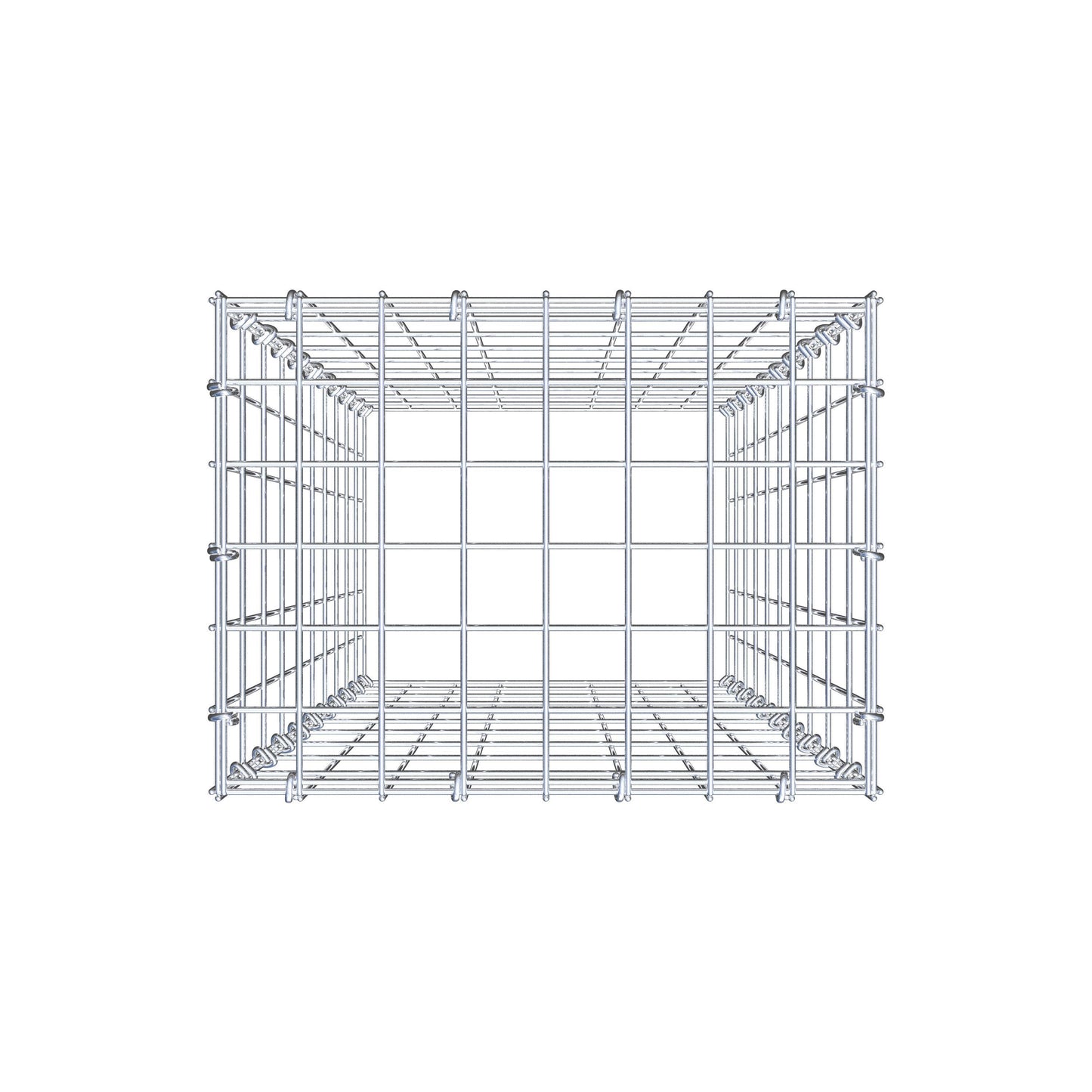 Gavión complementario de tipo 3 100 cm x 40 cm x 30 cm (largo x alto x fondo), malla 5 cm x 10 cm, anillo en C