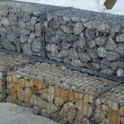 Gabião 100 cm x 50 cm x 50 cm (C x A x P), malhagem 5 cm x 10 cm, espiral