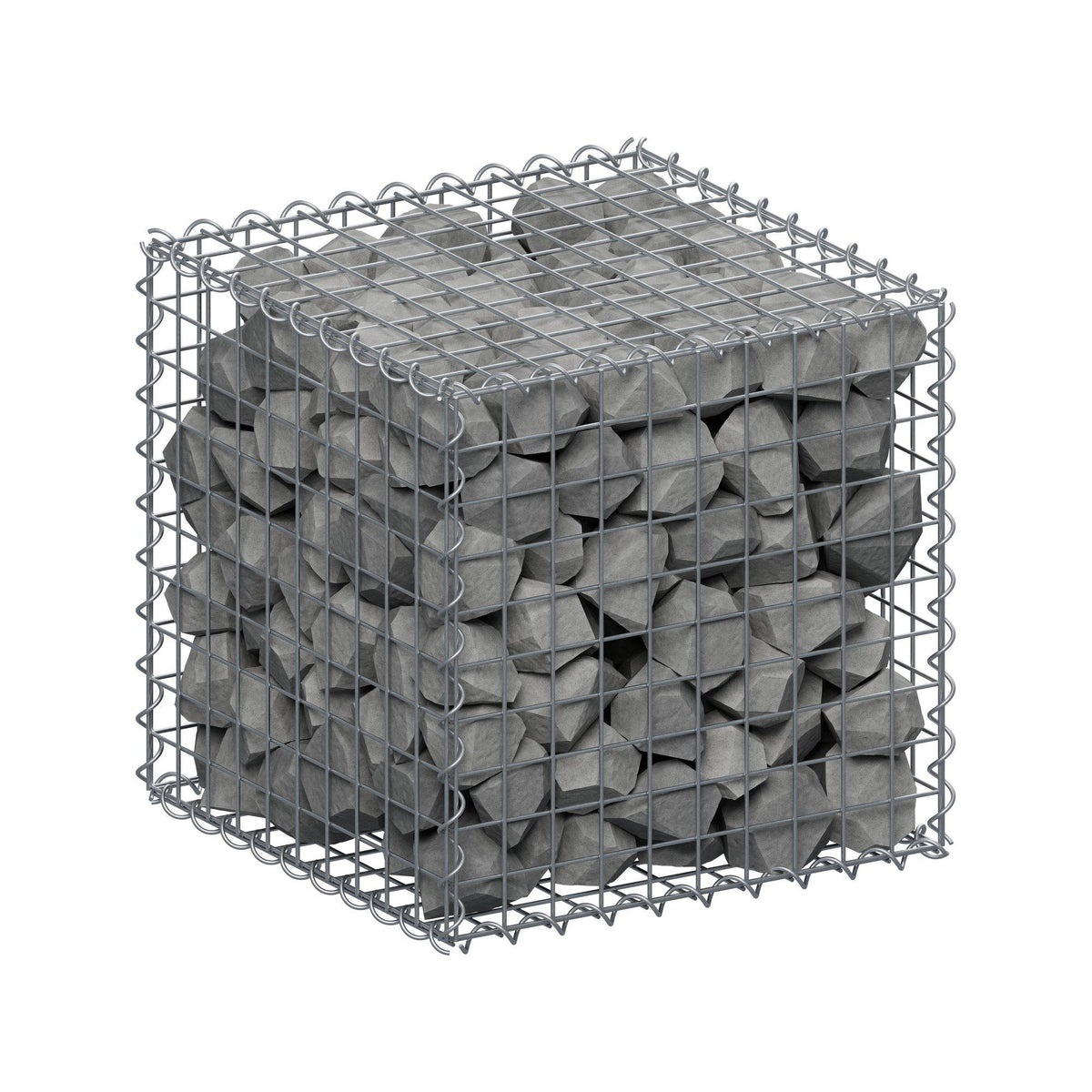 Gabbione 50 cm x 50 cm x 50 cm (L x H x P), maglia 5 cm x 5 cm, spirale