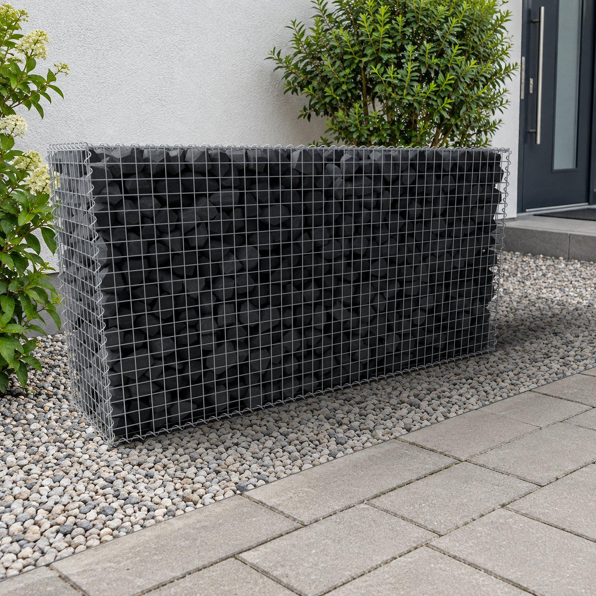 Gabion 200 cm x 100 cm x 50 cm (L x H x D), maskestørrelse 5 cm x 5 cm, spiral