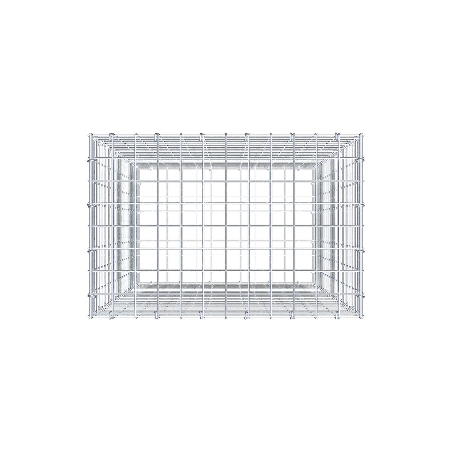 Gavión 100 cm x 60 cm x 40 cm (L x A x P), malla 5 cm x 5 cm, anillo en C