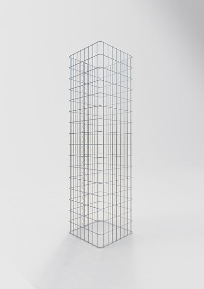 Columna de gaviones, angular 42 cm x 42 cm, 160 cm de altura, MW 5 cm x 10 cm