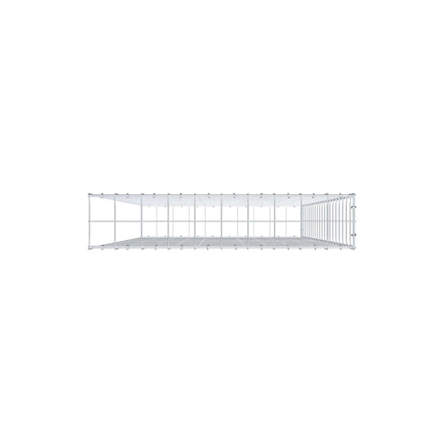 Type 2 oplegkorf 200 cm x 100 cm x 20 cm (L x H x D), maaswijdte 10 cm x 10 cm, C-ring