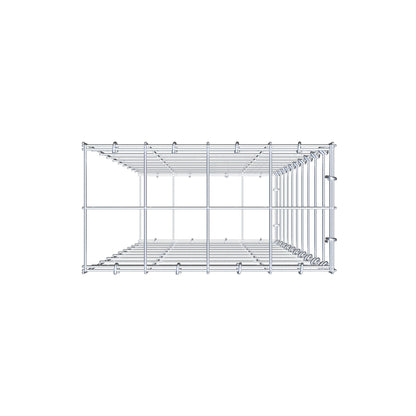 Typ 2 påbyggnadsgabion 100 cm x 40 cm x 20 cm (L x H x D), maskstorlek 10 cm x 10 cm, C-ring