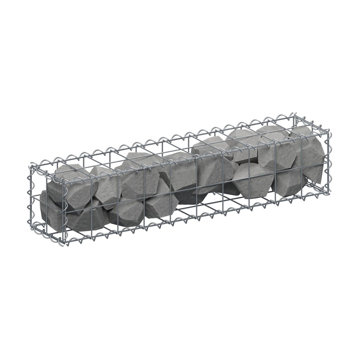 Gabião 100 cm x 20 cm x 20 cm (C x A x P), malhagem 10 cm x 10 cm, espiral